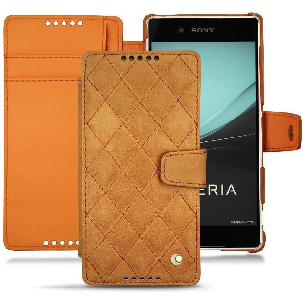 Noreve Lederschutzhülle Wallet (Sony Xperia Z4/ Z3+), Smartphone Hülle, Orange
