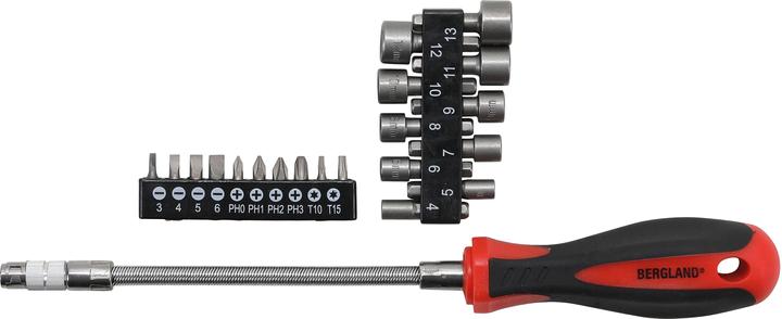 Actual product image BGS Screwdriver Bit Set with flexible shaft 31 pcs. (6.3 mm)
