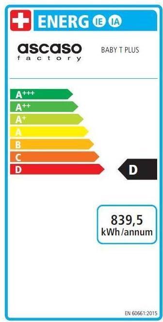 Etichetta energetica Ascaso Baby T Plus