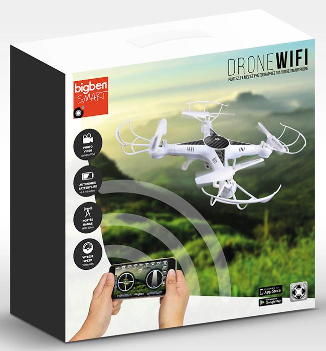 Actual product image Bigben Connected BBC DRONEFLYWIFI Quadcopter with VGA Camera Wi-Fi White (110 g)