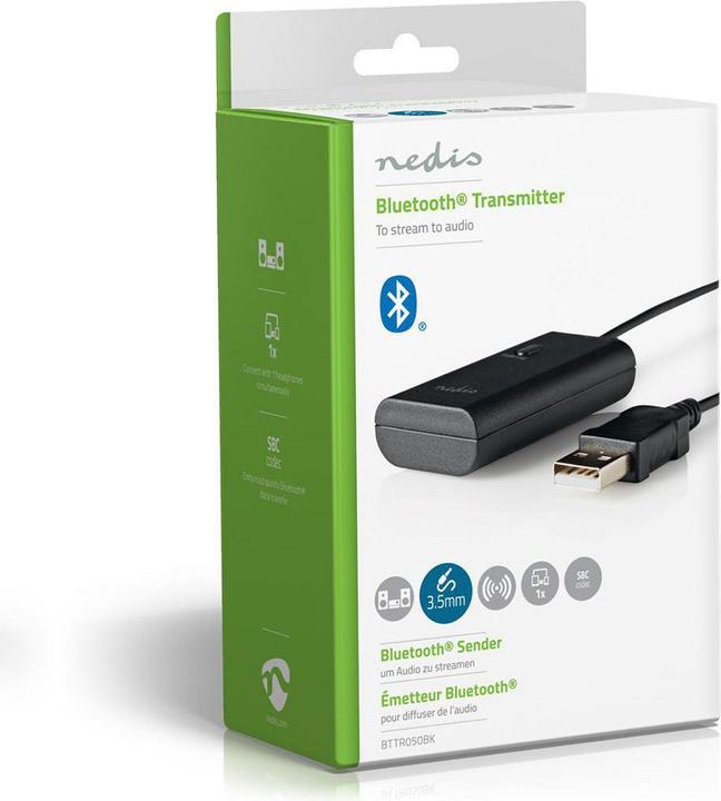 Actual product image Nedis Bluetooth® Transmitter | Connections - Input: 1x AUX / 1x USB | SBC | Up to 1 devices | Schwa (Channels)