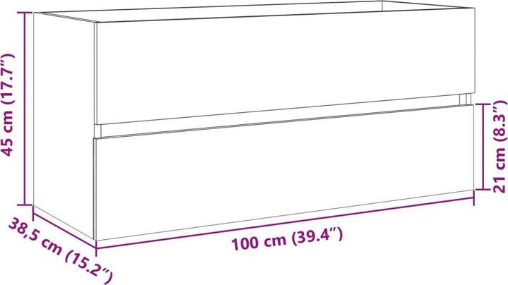 Produktbild vidaXL Waschbeckenschrank (100 x 38.50 x 45 cm)