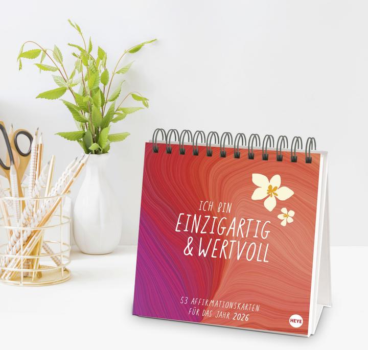 Actual product image Ich bin einzigartig und wertvoll Premium-Postkartenkalender2026 - 53 Affirmationskarten für das