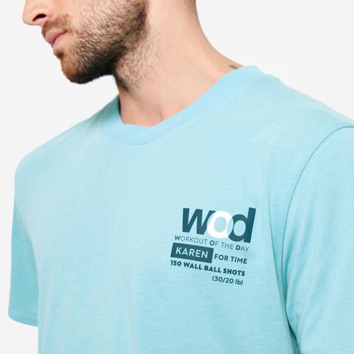 Produktbild Domyos T-Shirt Herren Crosstraining atmungsaktiv Rundhals Slim - türkis (S)