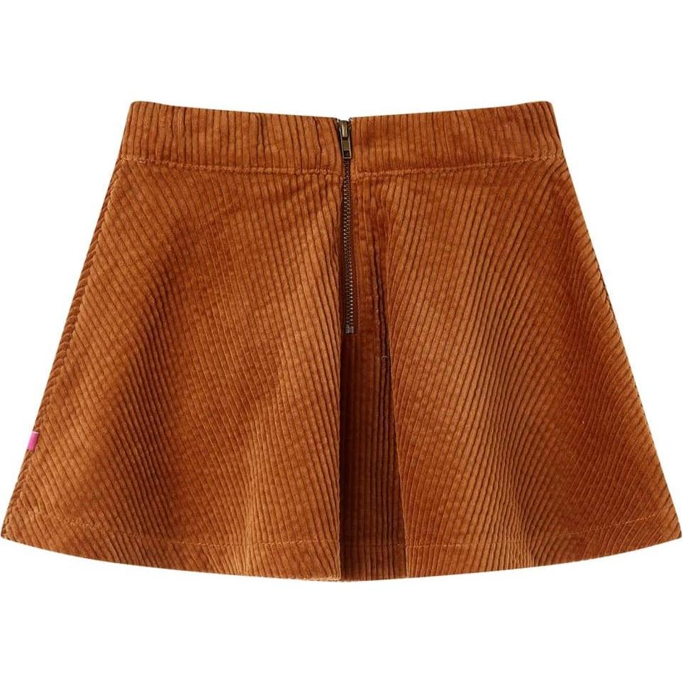 Thumbnail - VidaXL, Mädchen, Röcke, Kinderrock mit Taschen Cord Cognac 104,Material: 100, Braun, (104)