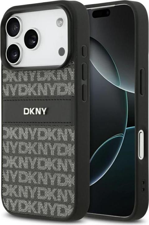 DKNY Case Repeat Texture Pattern with Tonal Stripe for iPhone 17 Pro Max black (Apple iPhone 17 Pro)