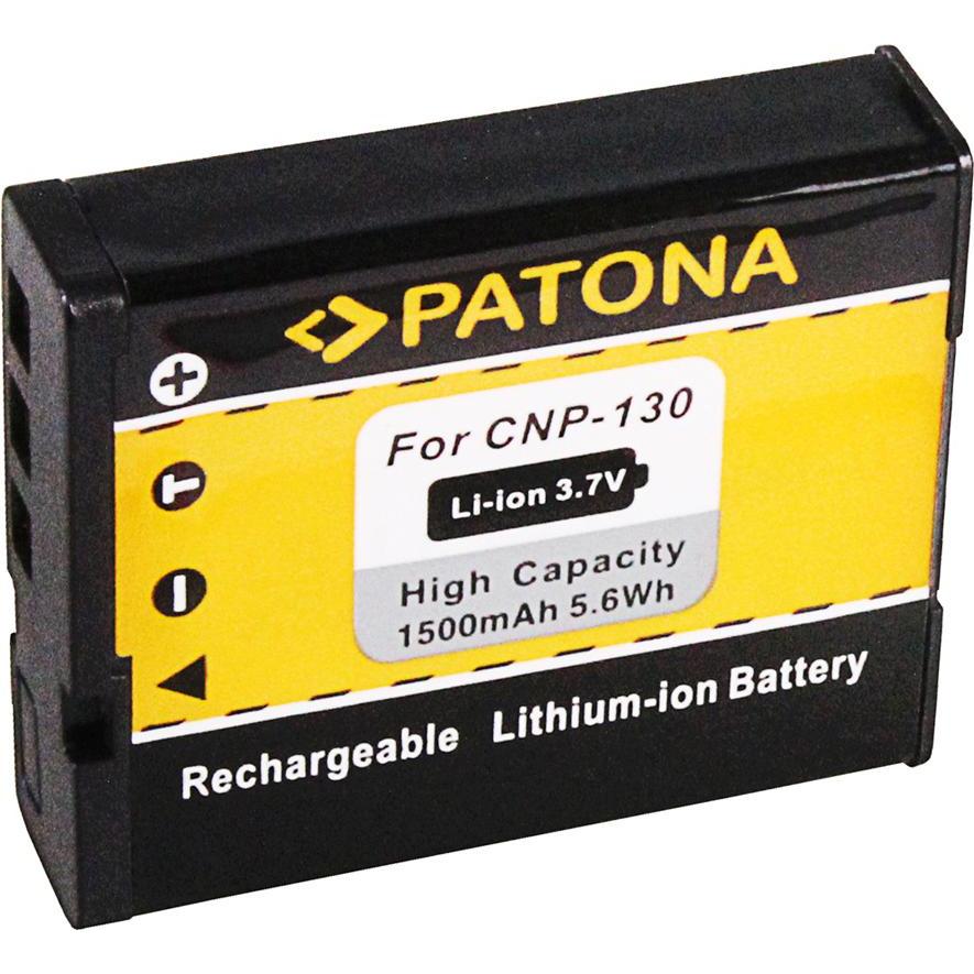Patona Batteria f. Casio Exilim EX-H30 EX-ZR100 ZR100 NP130 NP-130 (Batteria della fotocamera), Alimentatore fotocamera, Nero