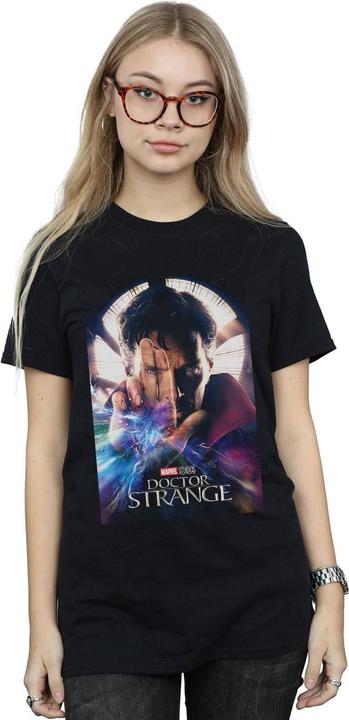 Actual product image Marvel Womens/Ladies Doctor Strange Poster Cotton Boyfriend T-Shirt (S)