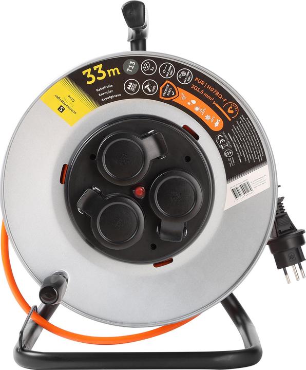 Schönenberger Kabelrolle Metall T13 IP55 33m 3 x T13 (33 m, 1.50 mm²)