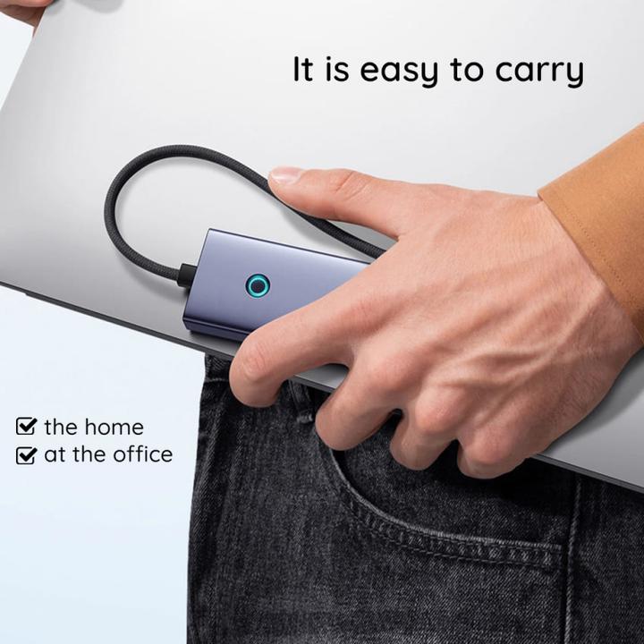 Produktbild Baseus Hub 7w1 UltraJoy 7-Port ( USB-C to 1xHDMI4K@30Hz + 2xUSB 3.0 + 1xPD +RJ45 + SD/TF3.0) (USB-C, 7 Ports)