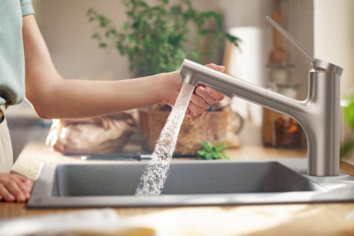 Image du produit hansgrohe HG Mitigeur monocommandé pour évier Zesis M33 160 Douchette extractible 2 jets finition inox