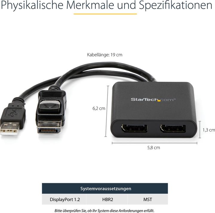 Immagine prodotto StarTech Hub Mst - 2 Porte Displayport (Digitale -> Digitale)