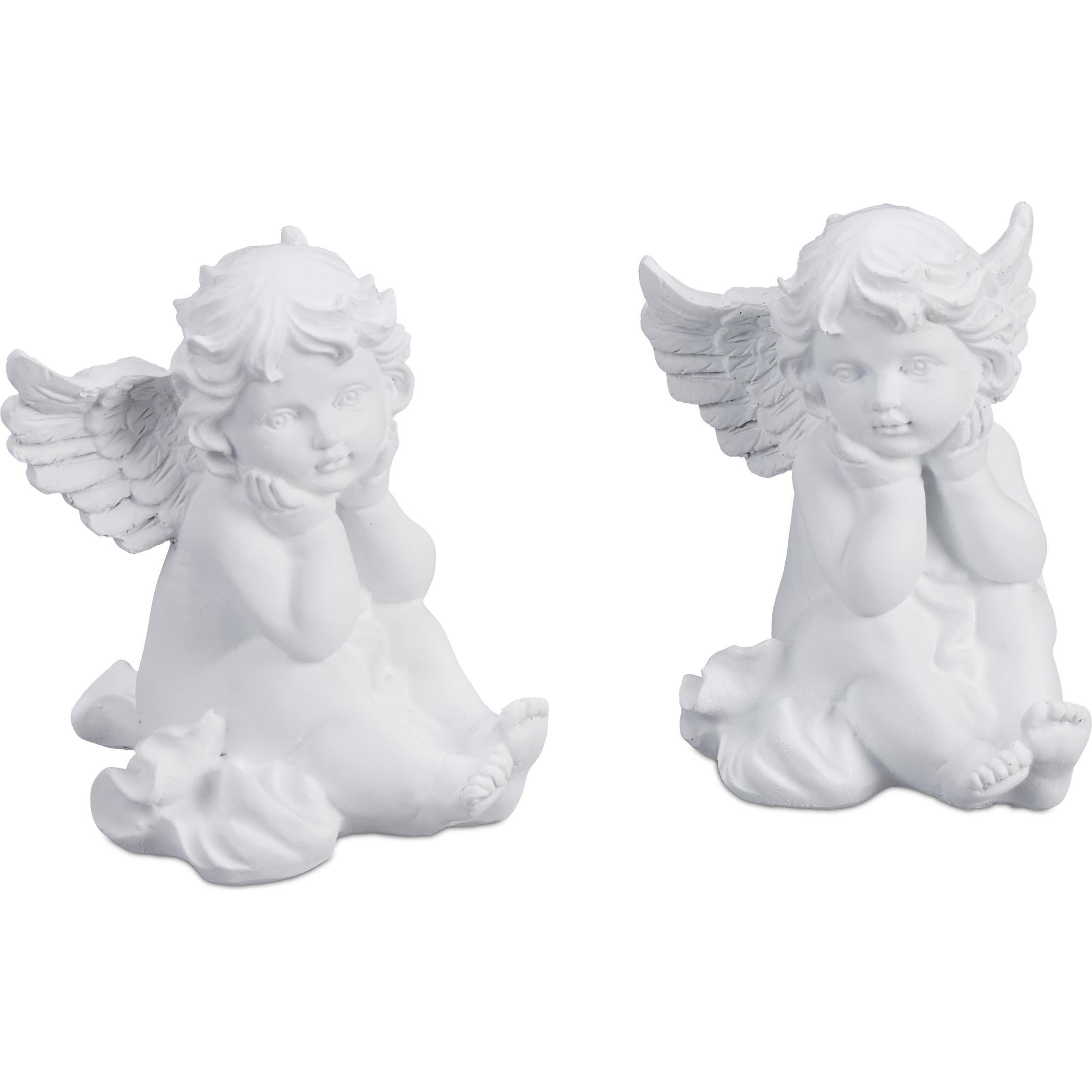 Relaxdays, Aussendekoration, 2x Grabengel
