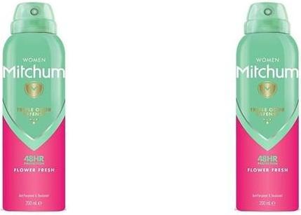 Mitchum Women Triple Odor Defense 48HR Protection Aerosol Deodorant & Anti-Perspirant Flower Fresh 2 (Spray, 200 ml)
