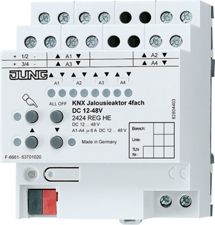 Image du produit JUNG Sortie store KNX REG 4f 6A Commande manuelle 2424REGHE