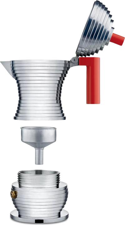 Actual product image Alessi Espresso Maker PULCINA Platinum (6 T.)
