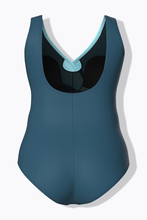 Actual product image Ulla Popken Gradient One Piece Wrap Look Bathing Suit (60)