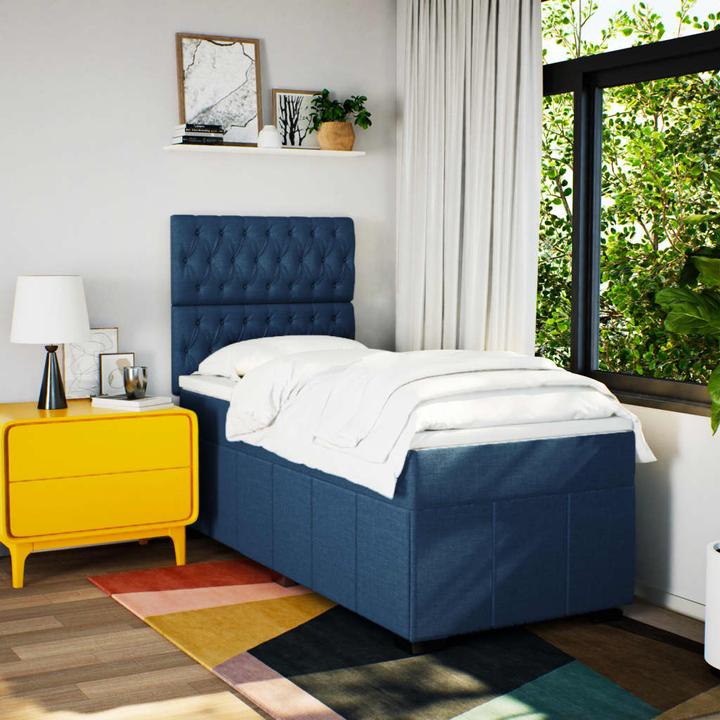 Produktbild vidaXL Bo x springbett mit Matratze 100 x 200 cm Stoff (100 x 200 cm)
