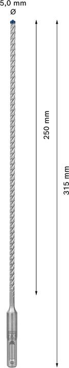 Actual product image Bosch Professional Zubehör Hammer drill EXPERT SDS plus 7X 1 piece 5.00 mm total length 315 Plus pcs. (5.0 mm)