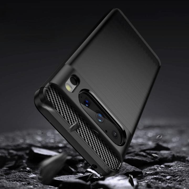 Produktbild Cover-Discount Google Pixel 8 Pro - Metall Carbon Look Hülle schwarz (Google Pixel 8 Pro)