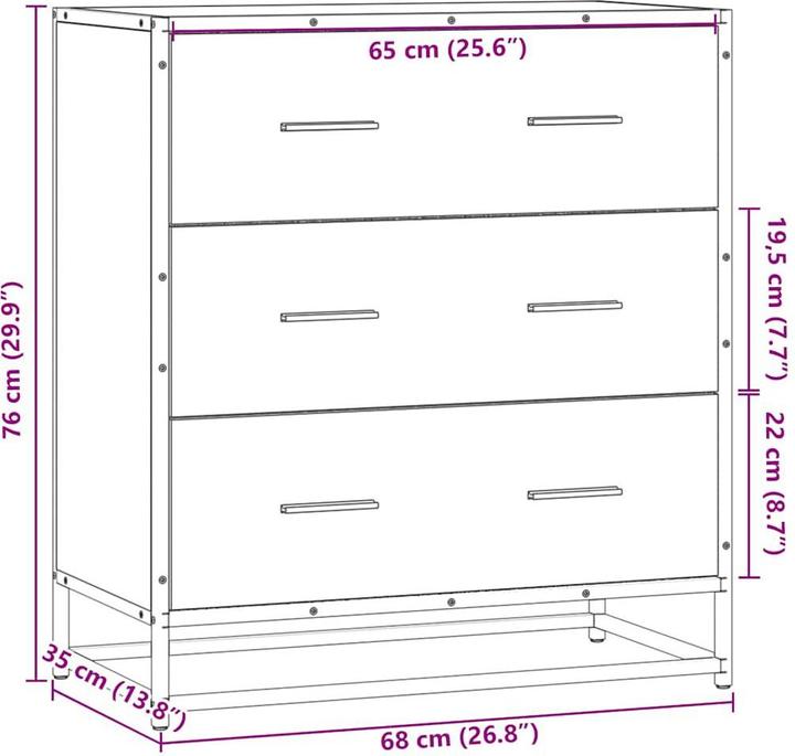 Actual product image vidaXL Sideboard (68 x 35 x 76 cm)