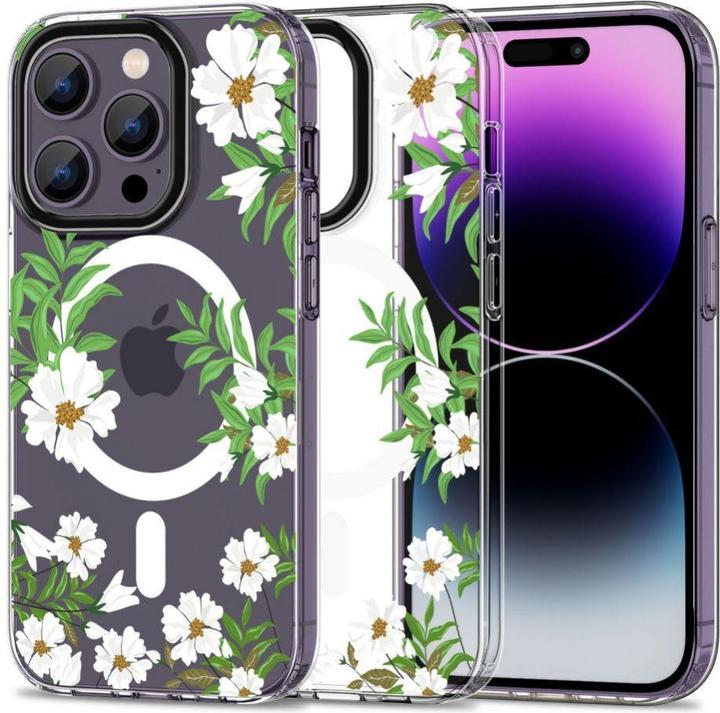 Productafbeelding Tech-Protect MagMood MagSafe hoesje voor iPhone 14 Pro - madeliefjes met bladeren (Apple iPhone 14 Pro)