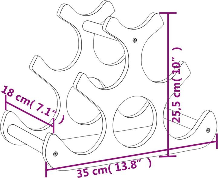 Actual product image vidaXL Weinregal (6 bottles, 35 x 18 x 25.50 cm)