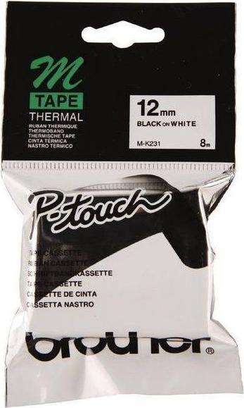 Produktbild Brother MK-231BZ DirectLabel schwarz auf weiss 12mm x 8m Schwarz Weiss P-Touch M 9-12mm (1.20 cm, Weiss)