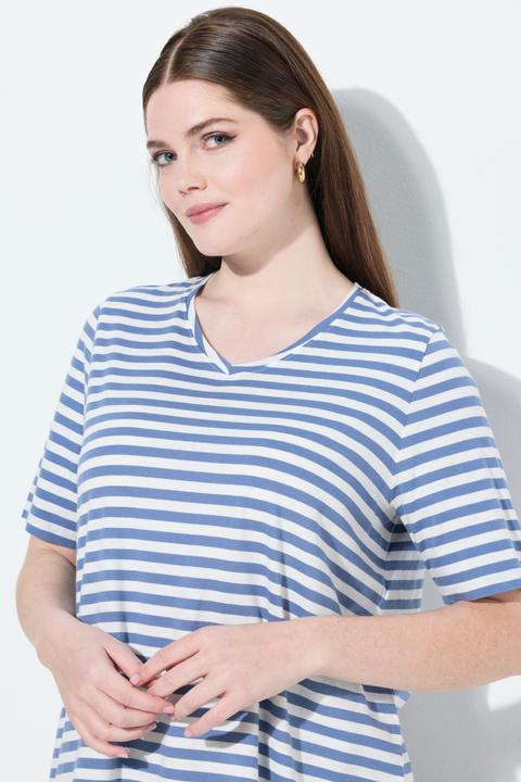 Actual product image Ulla Popken 2 Pack Eco Cotton Striped Tees (56)