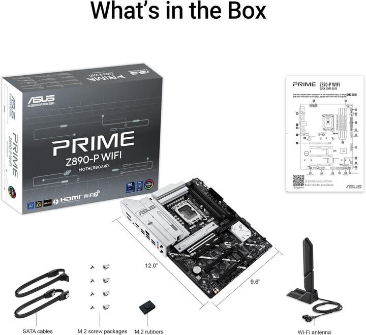 Actual product image ASUS PRIME Z890-P WIFI (LGA 1851, Intel Z890, ATX)