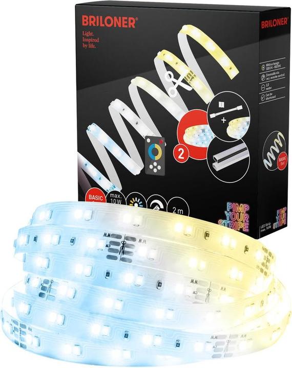 Actual product image Briloner BL7000 Starter Set CCT LED Stripe, 224xLED, 2m (Cold White, Warm white, 200 cm, Indoor)