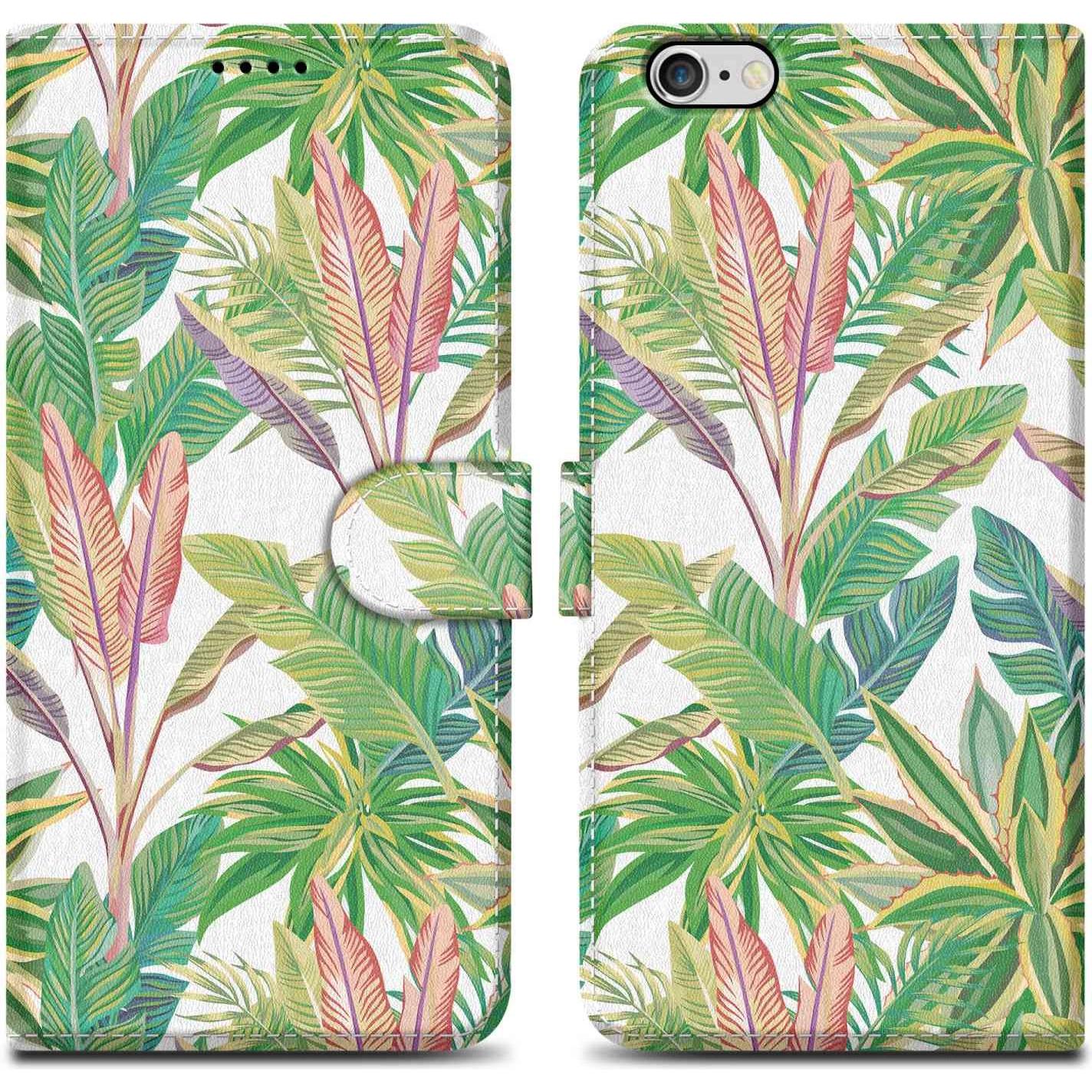 Cadorabo Book Hülle mit Print (Apple iPhone 6 Plus), Smartphone Hülle, Grün