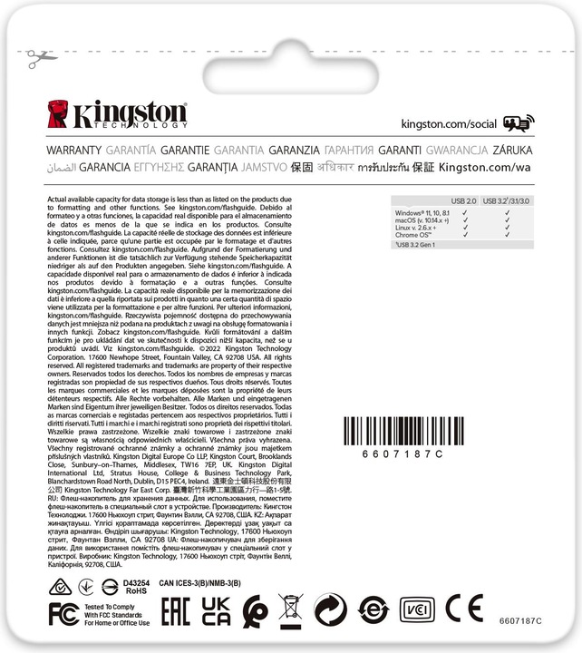 Immagine prodotto Kingston DataTraveler Exodia Onyx (128 GB, USB 3.2)