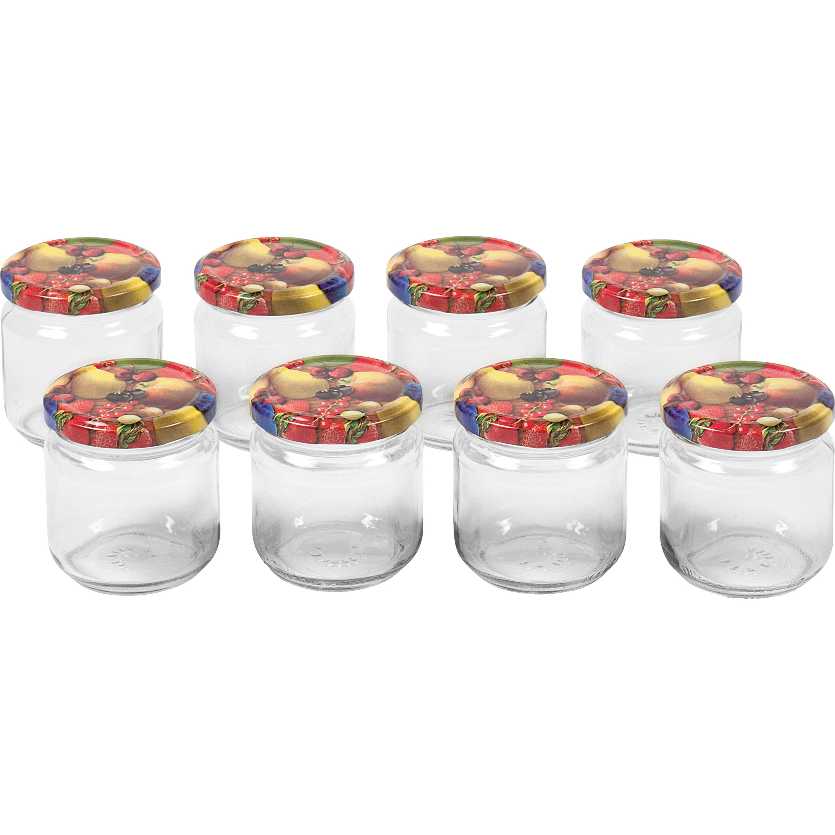 Emsy Schraubdeckelglas 212ml mit 66mm TO-Deckel Obstde8er Tray, Einmachgläser