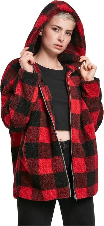 Actual product image Urban Classics Ladies Hooded Oversized Check Sherpa Jacket (S)