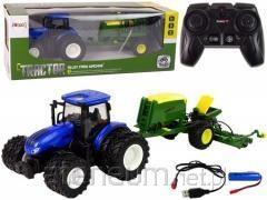 Lean Toys Tracteur bleu avec presse à balles