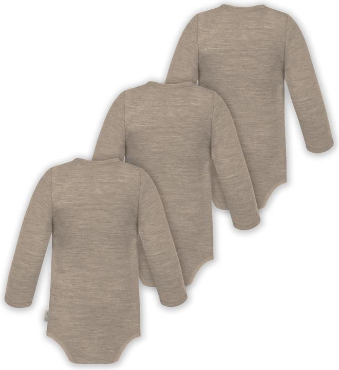Produktbild Normani 3er Pack Multipack Baby-Body Merino Wickelbody Langarmbody mit Knöpfen - 9345 (86)