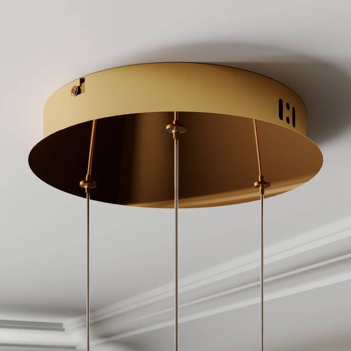 Actual product image Lucande Hayley 3 pendant light Clear/Gold (1175 lm)