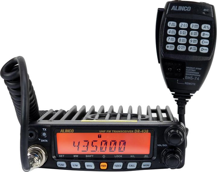 Actual product image Alinco UHF radio PNI DR-438-HE, 200CH, 400-470 MHz, DTMF, squelch, 13.8 V, 1024DCS-50CTCSS