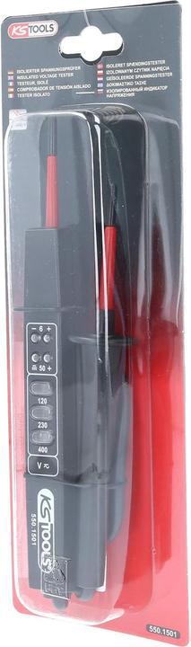 Image du produit KS Tools Détecteur de polarité et testeur pique-câbles avec revêtement isolant 6-400 V (CAT II 1000V)