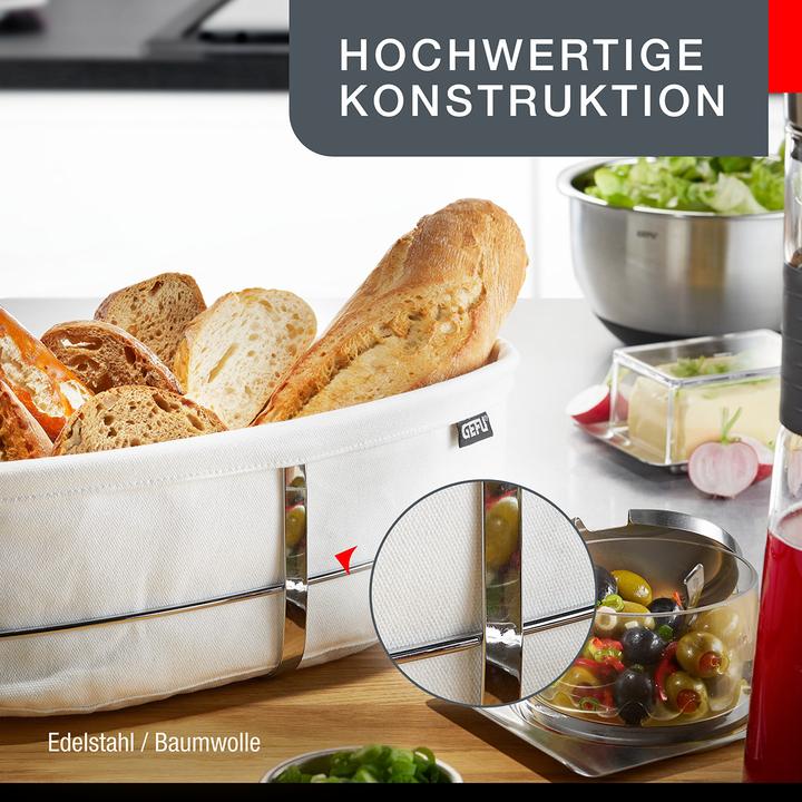 Immagine prodotto GEFU 33661 Cestino per pane BRUNCH, ovale bianco