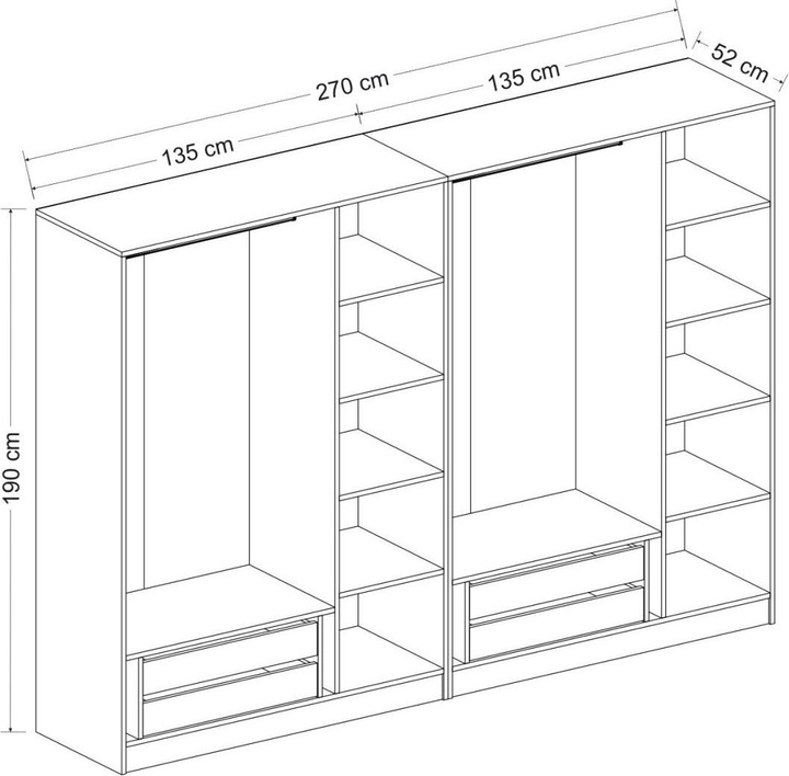 Actual product image Hanah Home Kaley (270 x 52 x 190 cm)