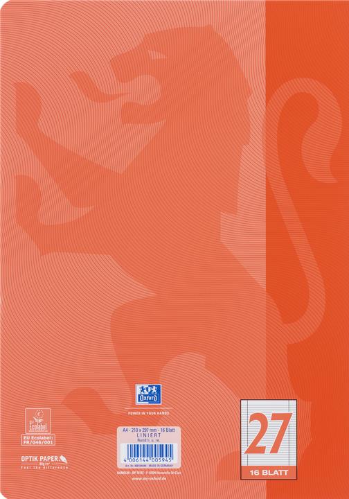 Actual product image Oxford Exercise book, A4, ruling 27 (A4, Lined, Hardcover)
