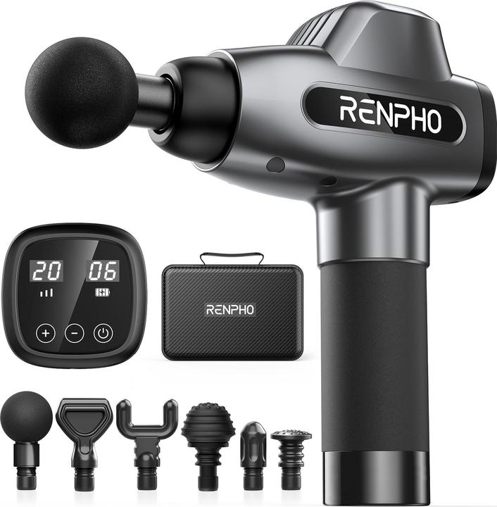Actual product image Renpho C3 Massage Gun with LED Display - Black