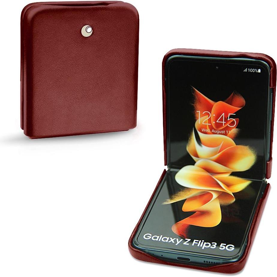 Noreve Lederschutzhülle (Samsung Galaxy Z Flip3), Smartphone Hülle, Rot