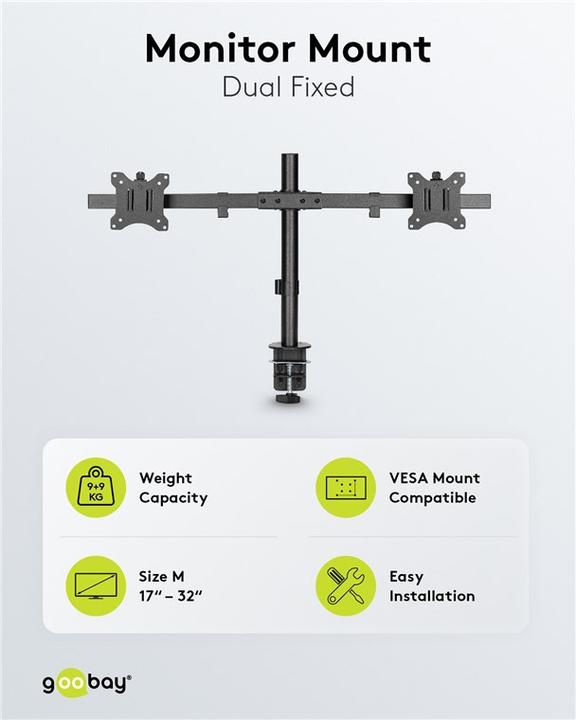 Actual product image Goobay Doppel-Monitorhalterung (Table, 32", 9 kg)