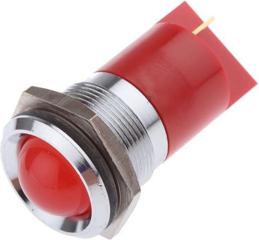 Produktbild RS PRO LED erhaben 22mm chrom 24Vdc rot