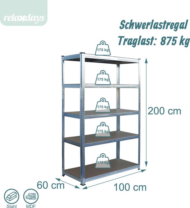 Produktbild Relaxdays Schwerlastregal