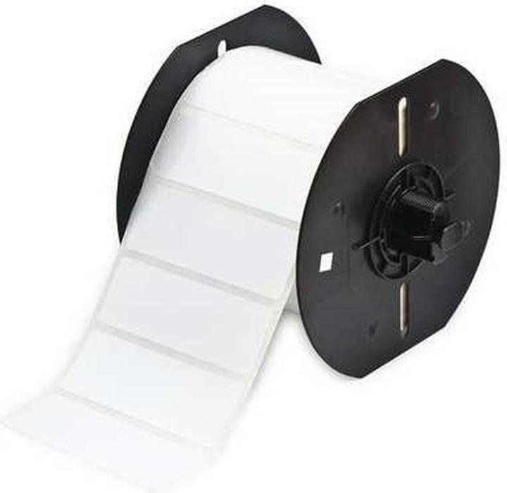 Actual product image Brady B33-18-423, polyester, white, glossy, 76.20 x 25.40 mm, permanent (1500 E.) (76.20 mm)