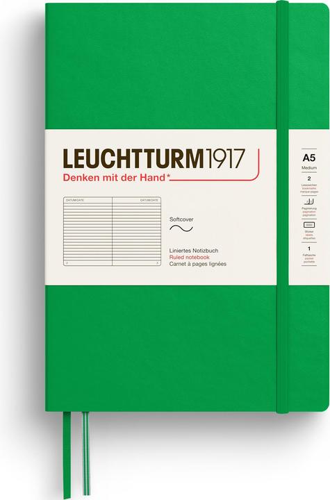 Leuchtturm1917 Lighthouse Med.Soft Lin.S.Leaf (145 x 210 mm, Righe)